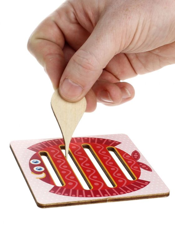 Развивающее пособие из дерева «Линейки-трафареты Морские жители» — картинка 2