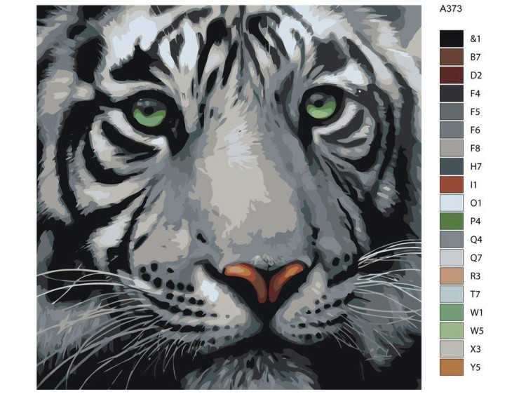 Картина по номерам «Белый тигр» — картинка 2