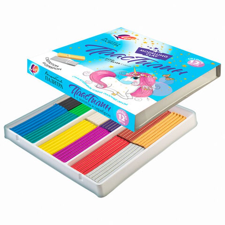 Пластилин классический «Волшебная палитра», 12 цв., 230 г, со стеком, Луч — картинка 3