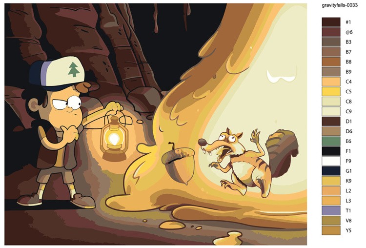 Картина по номерам «Гравити Фолз Фолс: Диппер и белка 40x50» — картинка 2