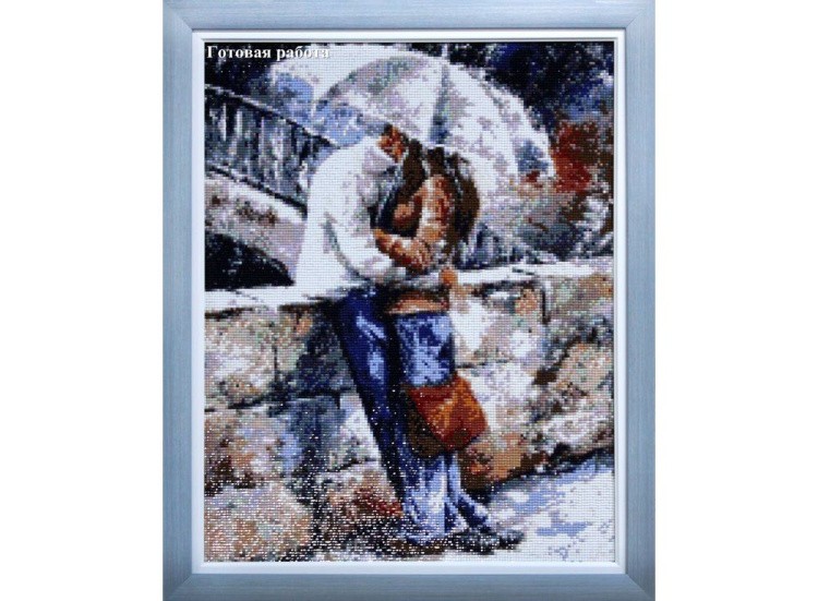 Алмазная вышивка «Романтическая прогулка под дождем» — картинка 4