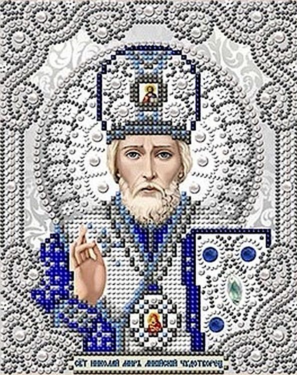 Рисунок на ткани «Святой Николай в жемчуге»