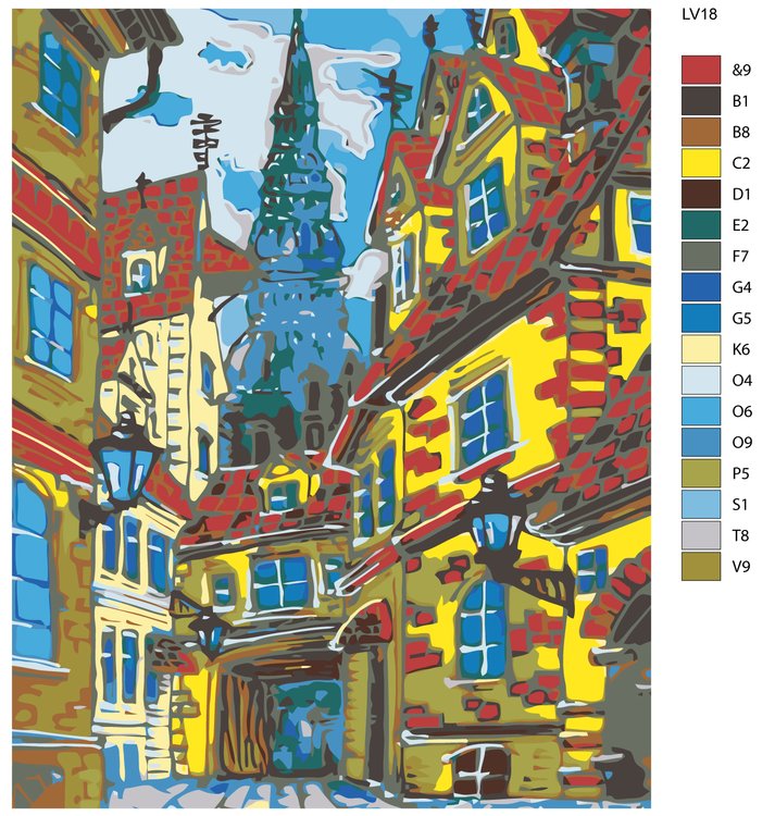Картина по номерам «Старая улочка» — картинка 2