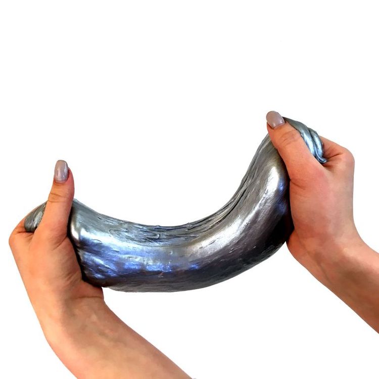 Лизун Slime «Mega», серебряный — картинка 2