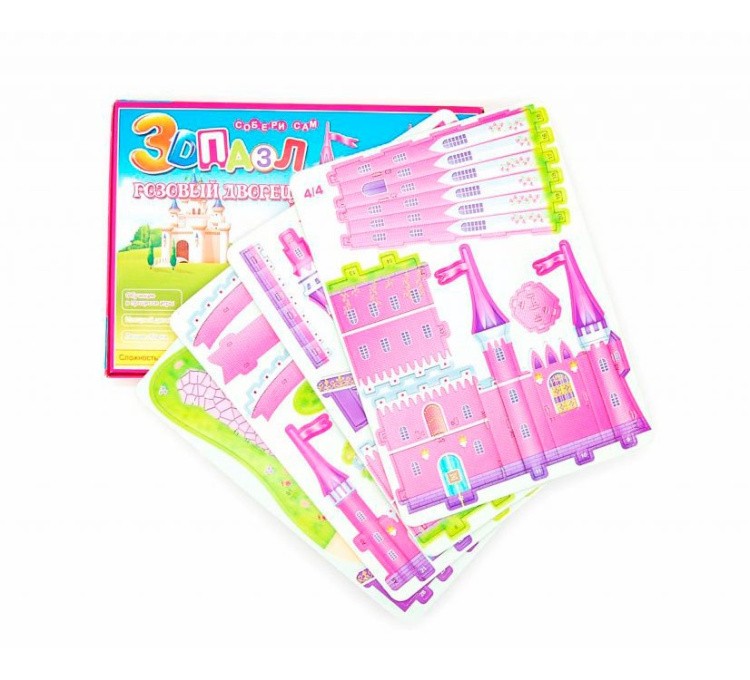 3D пазл Розовый замок — картинка 4