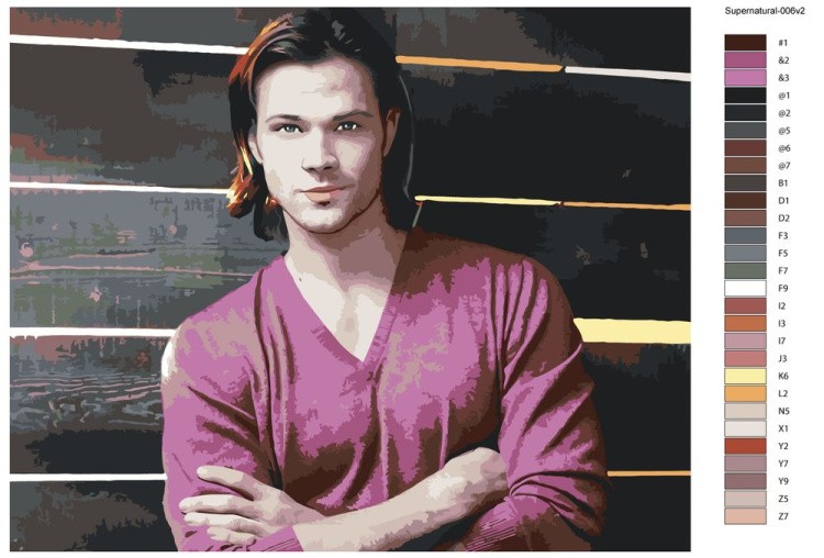 Картина по номерам «Сверхъестественное: Сэм Винчестер - Джаред Падалеки» — картинка 2