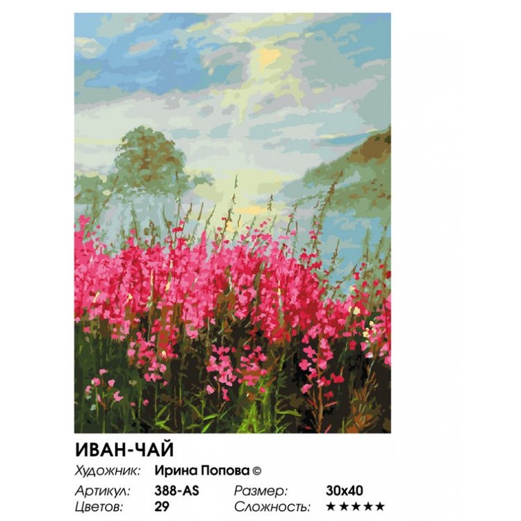 Картина по номерам «Иван-чай» — картинка 2