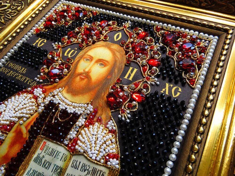 Набор вышивки хрустальными камнями «Вседержитель» (красный) — картинка 3