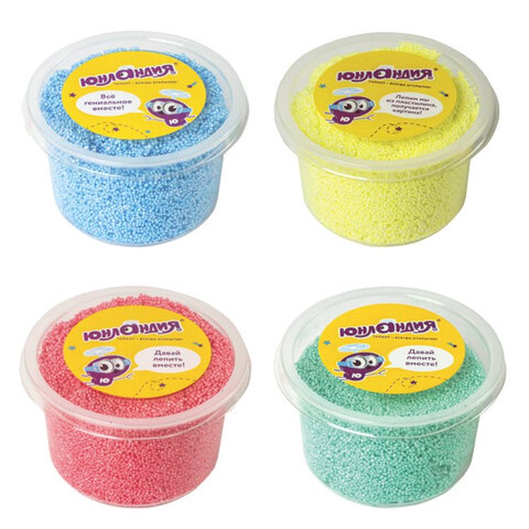 Пластилин шариковый Юнландия «Юнландик-океанолог», 4 цвета по 125 мл, незастывающий, БЛЕСТКИ, 105024 — картинка 3