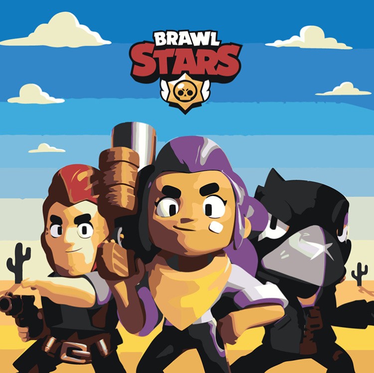 Картина по номерам «Brawl Stars Бравл Старс: Кольт, Шелли»