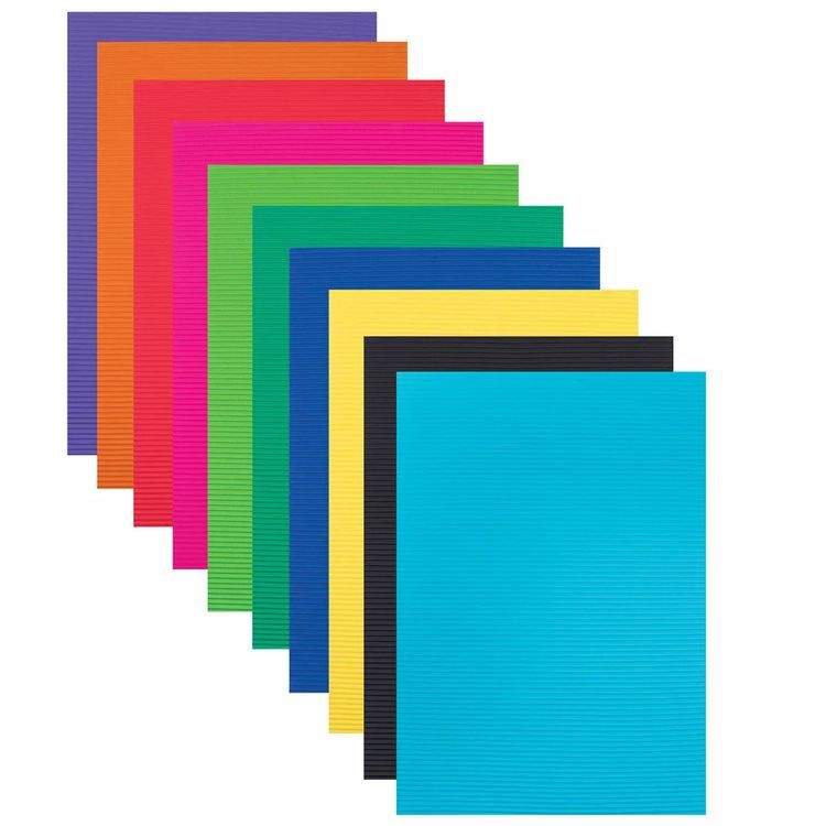 Цветной картон А4, гофрированный, 10 листов, 10 цветов, Остров сокровищ — картинка 2