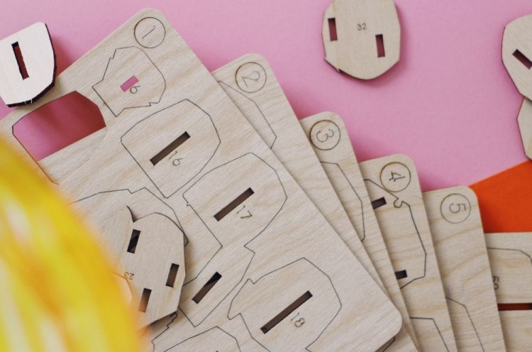 Конструктор из дерева «Медведь с набором карандашей», UNIWOOD — картинка 5