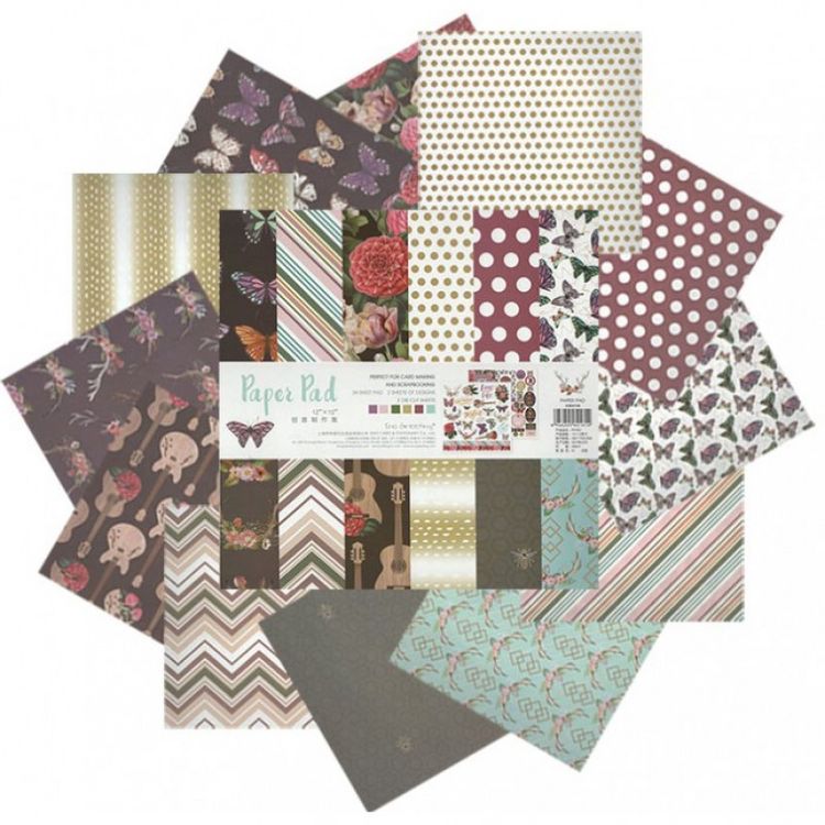 Набор бумаги для скрапбукинга «Музыка цвета» 30,5x30,5см — картинка 2