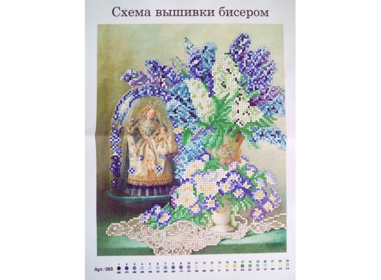 Набор вышивки бисером «Натюрморт в бело-голубых тонах» — картинка 2