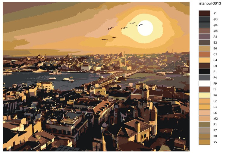 Картина по номерам «Стамбул, Турция: город на закате 40х50» — картинка 2