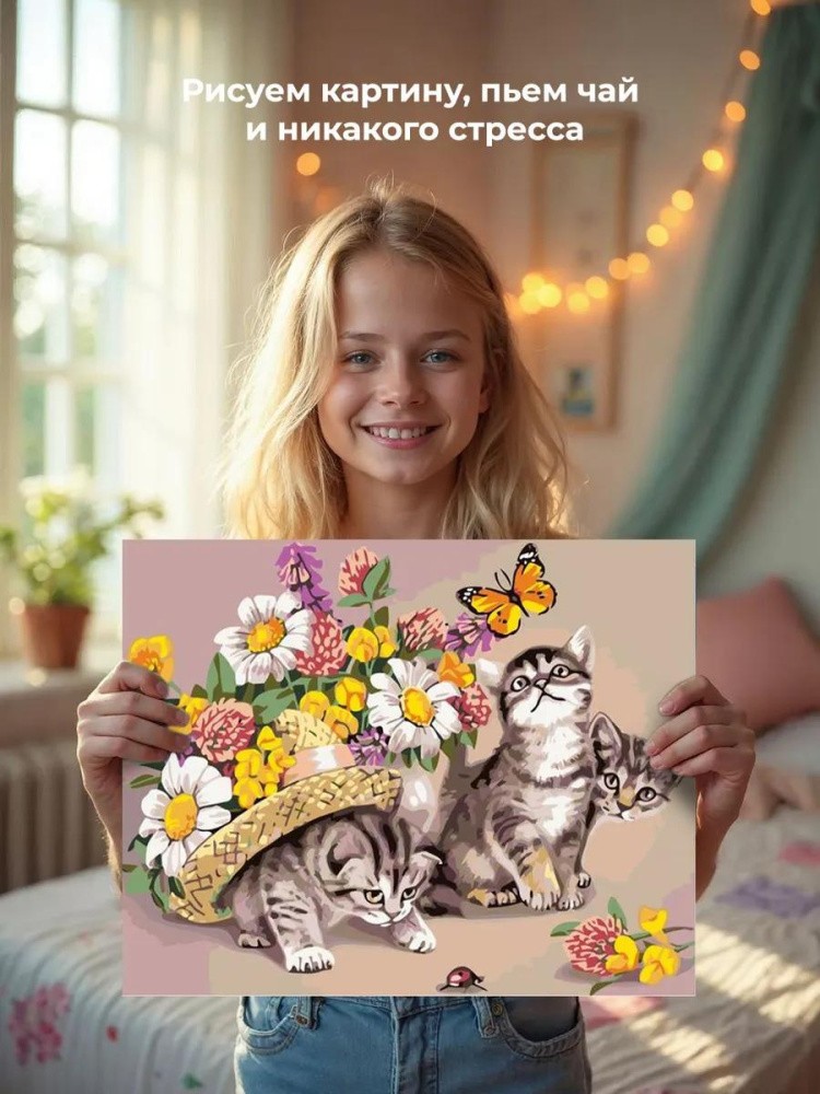 Картина по номерам «Любопытные котята» — картинка 7