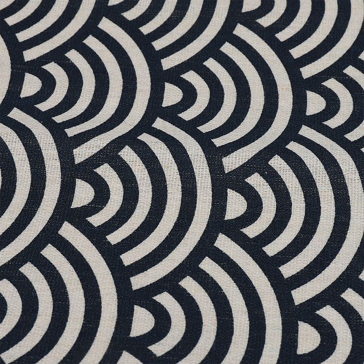 Ткань лен, 140 г/м², 30% лен, 70% хлопок, 3 м, ширина 150 см, цвет: синий, принт, TBY — картинка 5