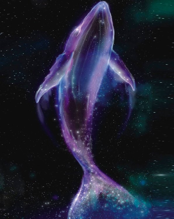 Алмазная вышивка «Неоновый кит»
