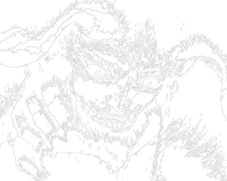 Картина по номерам «Берсерк Berserk манга аниме: демон чб» — картинка 3