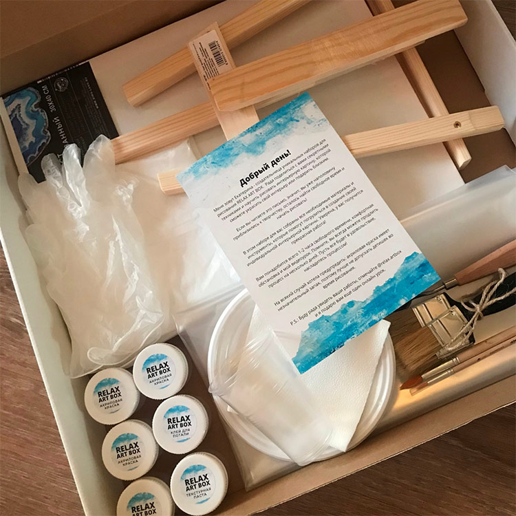 Набор для рисования с поталью и текстурной пастой «Blue wall» — картинка 2