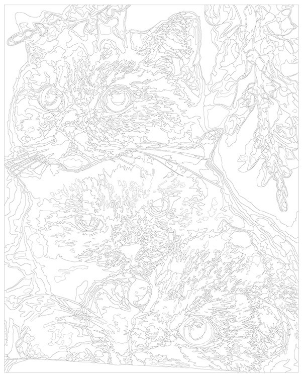 Картина по номерам «Котики: Серый, черный и рыжий кот 40х50» — картинка 3