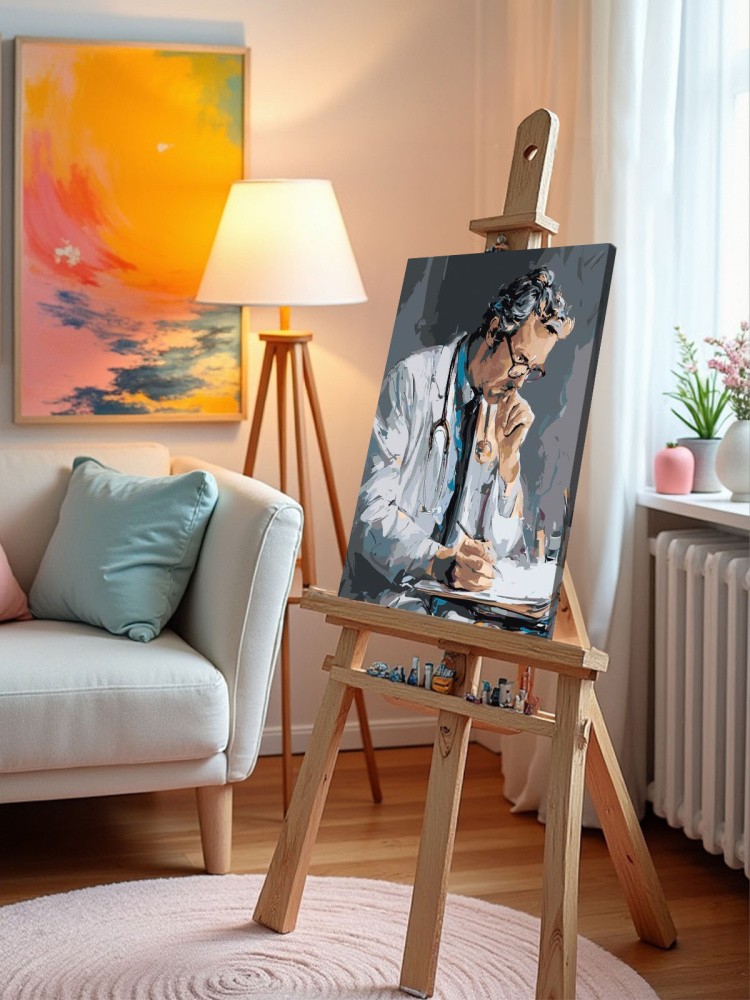 Картина по номерам Медицина портрет мужчины доктора арт — картинка 9