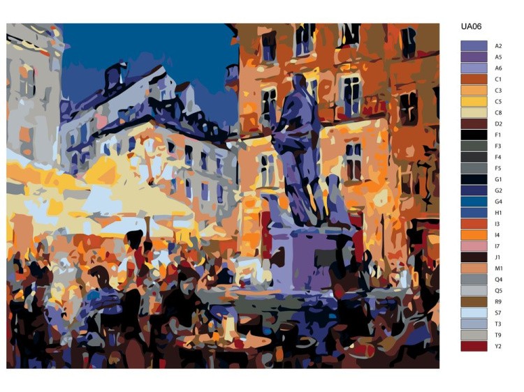 Картина по номерам «В центре города» — картинка 2