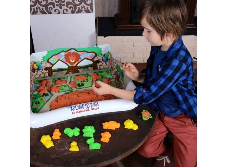 Набор космического песка «Зоопарк» 1 кг, меняет цвет — картинка 7