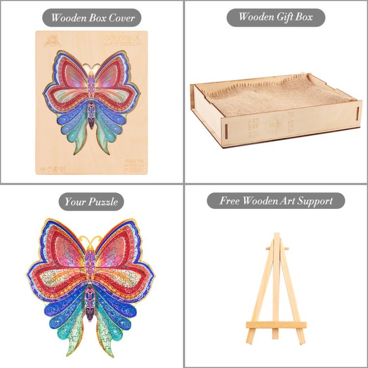 Деревянные пазлы «Разноцветная Бабочка XL», Woodbests — картинка 6