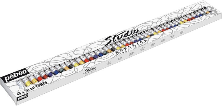 Краски Pebeo акриловые 40 цветов набор Studio Acrylics 20 мл — картинка 4