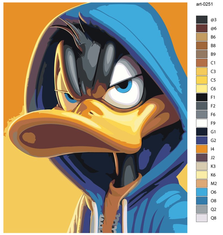 Картина по номерам «Герои Дисней: Даффи Дак рэпер арт» — картинка 2