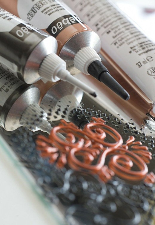 Краска по стеклу рельефная Cerne relief, цвет: под золото — картинка 8