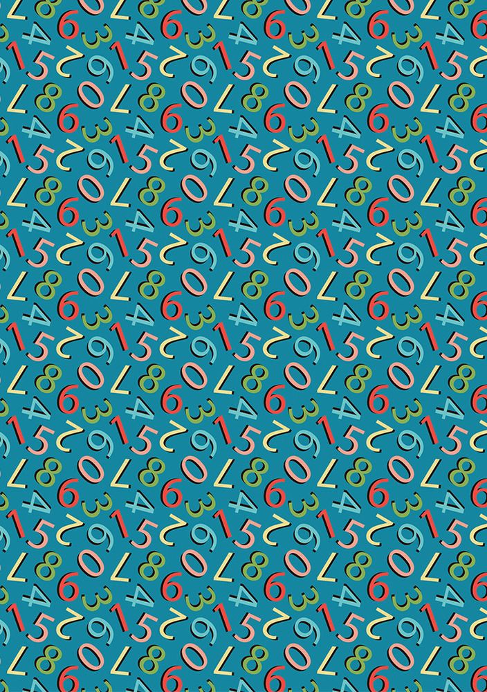 Ткань для пэчворка «ГРАМОТЕЙКА», 50x55 см, 146 г/м2, 100% хлопок, цвет: ГР-08 цифры, синий, Peppy