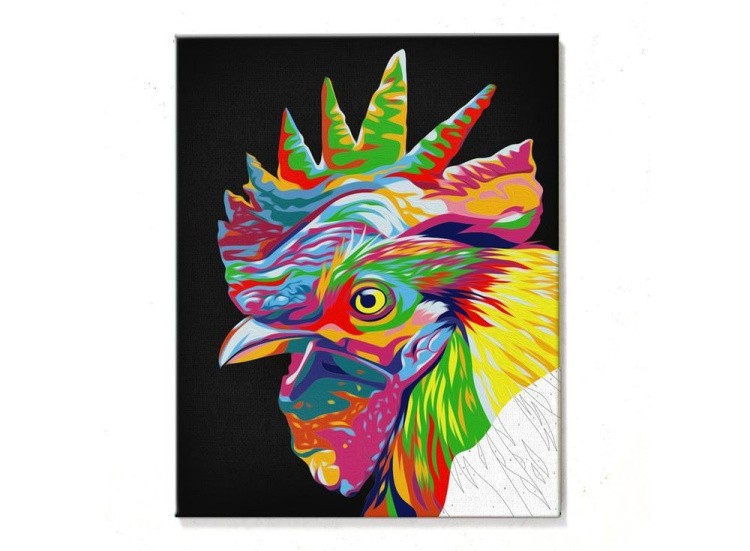 Картина по номерам «Радужный петух» — картинка 2