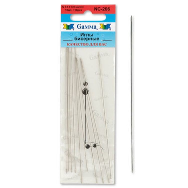 Иглы бисерные, сталь, d 0.6 мм, 10 шт., Gamma  — картинка 2