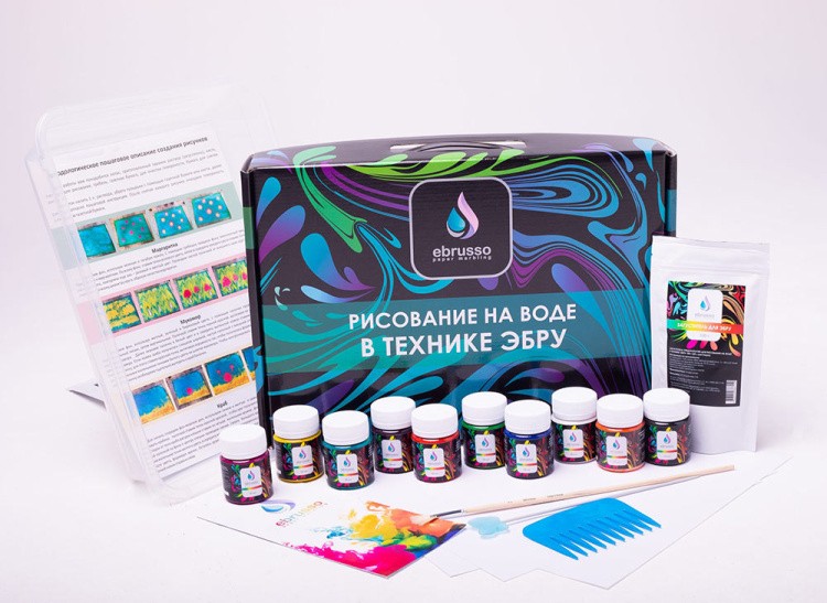 Набор для эбру «Профи» 10 цветов, Ebrusso — картинка 3