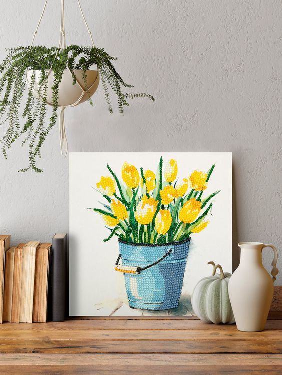 Алмазная вышивка «Желтые тюльпаны» — картинка 4