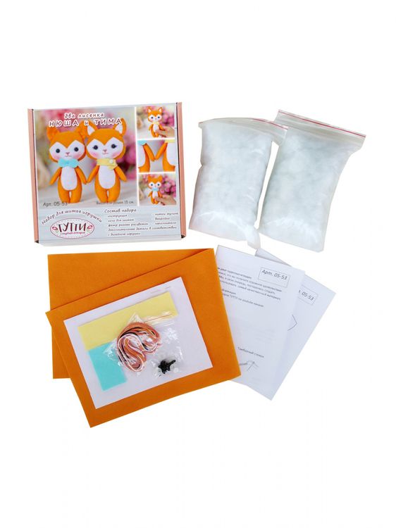 Набор для шитья «Лисята Нюша и Тима» — картинка 3