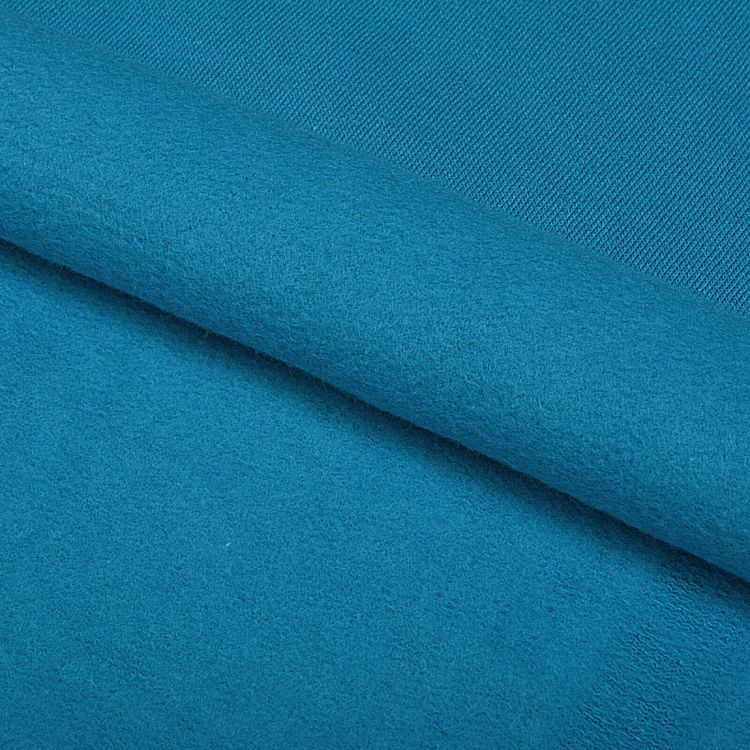 Ткань трикотаж Футер 2х нитка, начес, с лайкрой, 6 м, ширина 200 см, цвет: бирюза, TBY — картинка 3