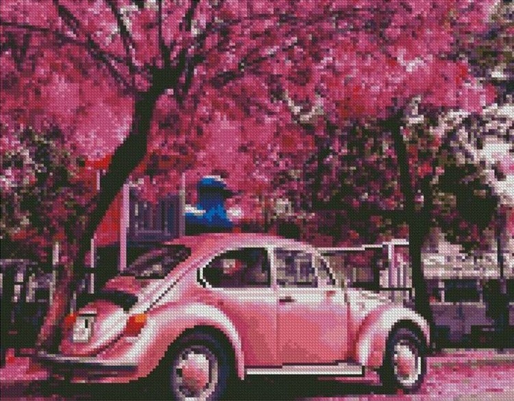 Алмазная вышивка «Розовое авто»