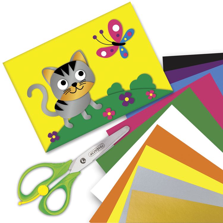 Картон цветной А4 немелованный (матовый) «Котята», 10 листов, 10 цветов, ПИФАГОР — картинка 7