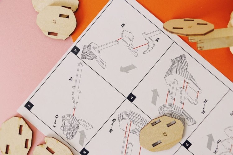 Конструктор из дерева «Медведь с набором карандашей», UNIWOOD — картинка 4