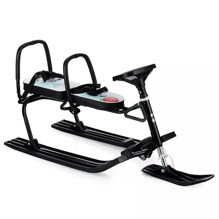 Снегокат детский 503 TWINS BABY со спинкой для двоих Панды — картинка 7