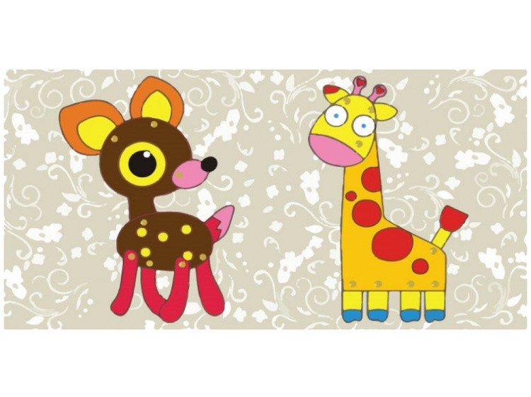 Мозаика «Олененок и жираф» (фигурки из картона)