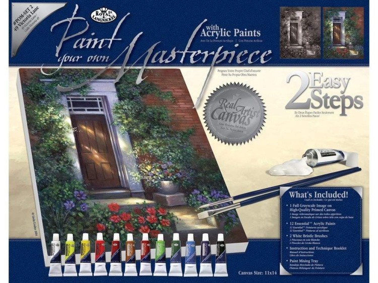 Картина по контурам гризайль «Улица роз» — картинка 3