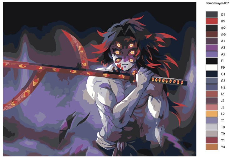 Картина по номерам «Клинок рассекающий демонов: Кокушибо 2» — картинка 2