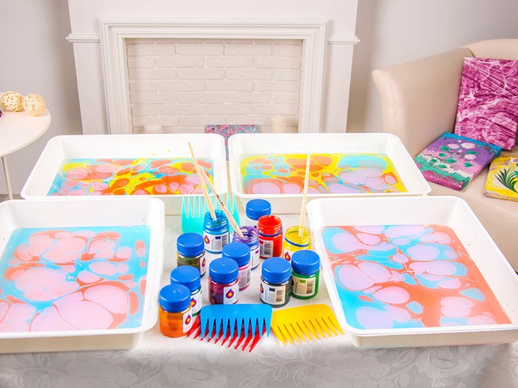 Набор для эбру «Праздничный» 12 цветов, Эбру-Профи — картинка 5