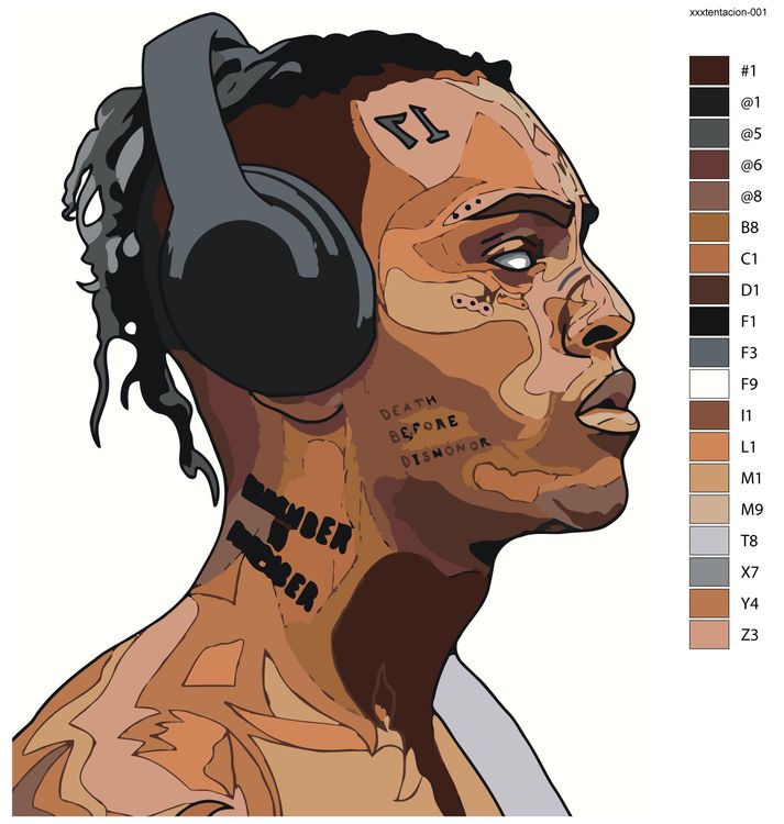 Картина по номерам «XXXTENTACION 1» — картинка 2