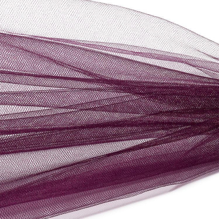 Фатин Kristal средней жесткости, блестящий, 5 м, ширина 300 см, 100% полиэстер, цвет: бордовый — картинка 2