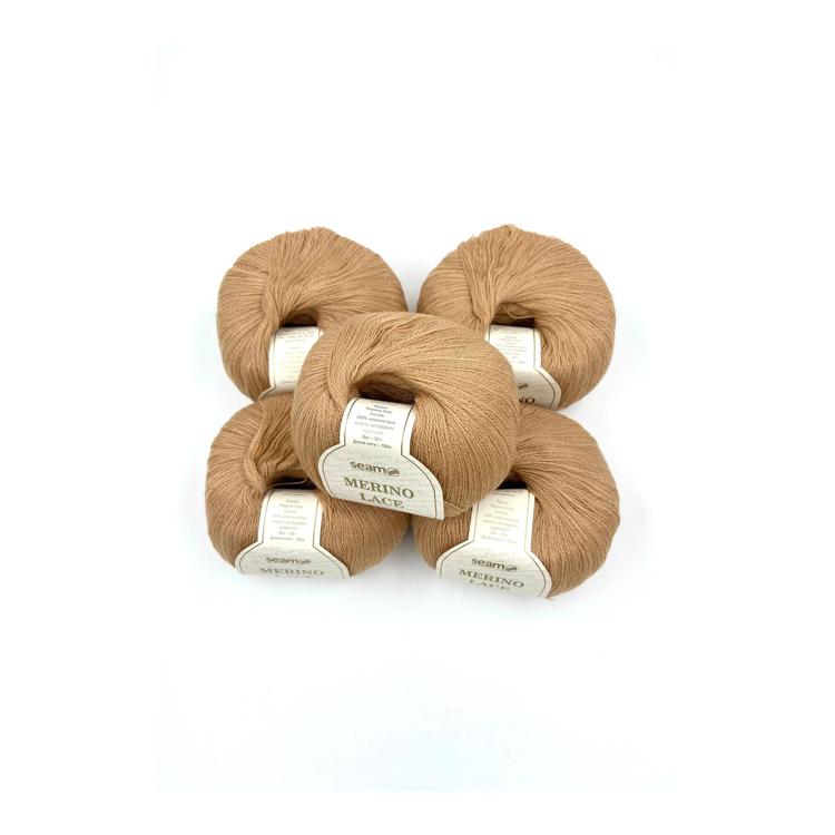 Пряжа SEAM MERINO LACE (23), розово-бежевый, 5 шт. по 50 г — картинка 4